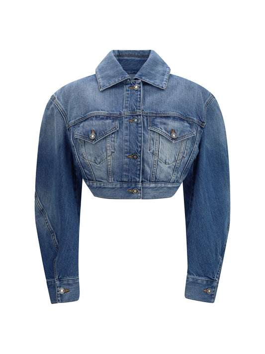 GIVENCHY Cropped open-back denim Jacket