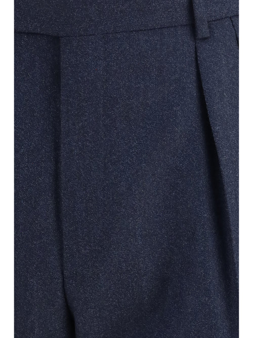 Brioni Elba Pants in silk, cashmere and linen - Navy