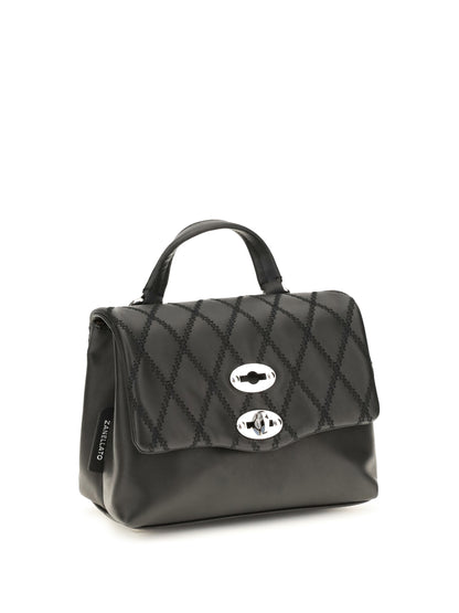 Zanellato Mini Postina Tramè leather Top Handle Bag - Black Riso Venere
