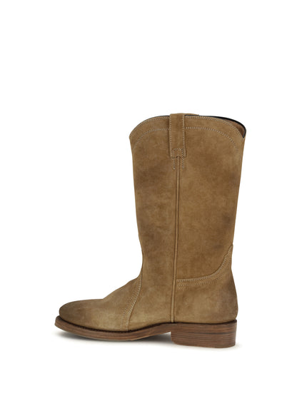 Jil Sander Bruce suede Ankle Boots - Walnut