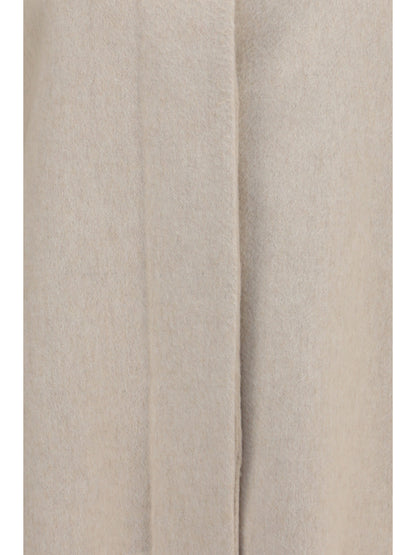 AlaïA Asymmetric double face cashmere Coat - Beige
