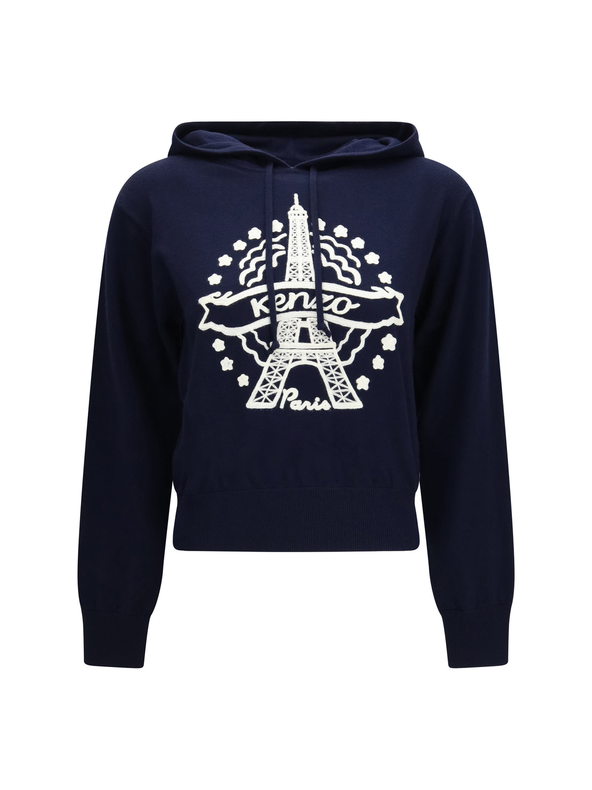 Kenzo Kenzo Eiffel Tower Design wool Hoodie - Blue Black