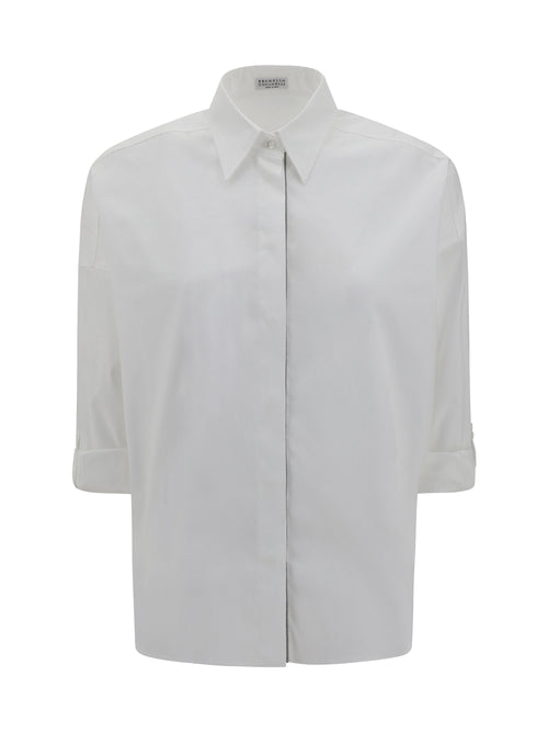 Brunello Cucinelli Shiny monili Shirt - White