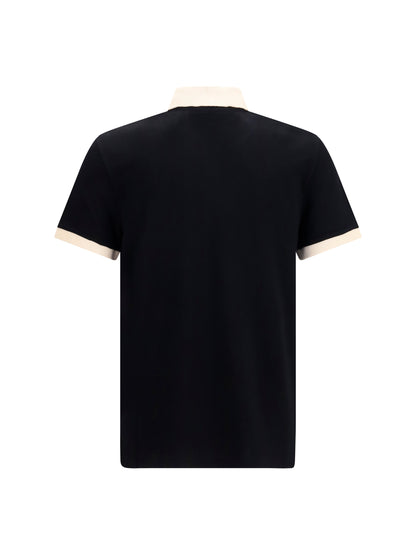 Valentino Polo with contrast trims - Black/Burro