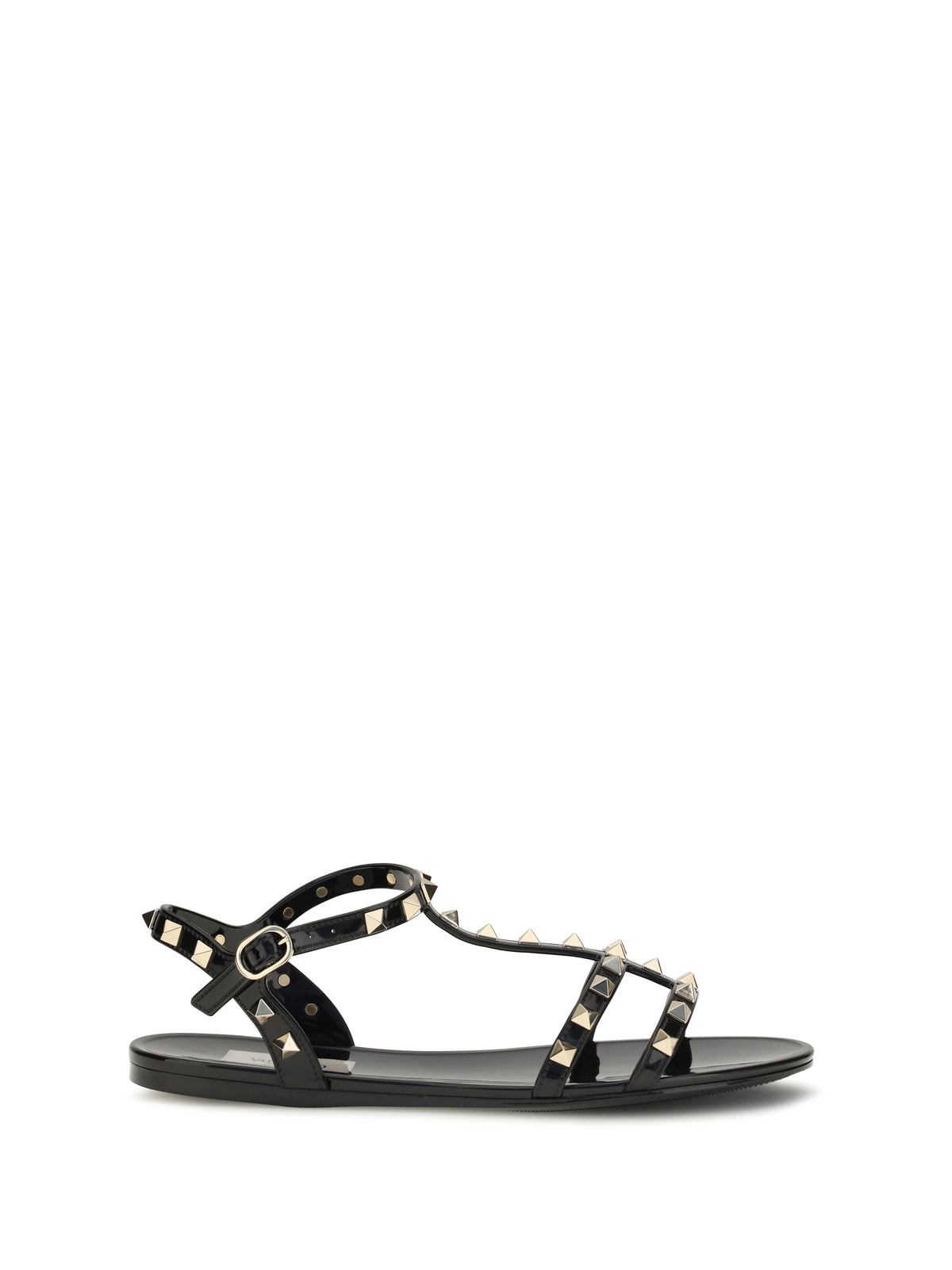 Valentino Rubber Rockstud Sandals - Black