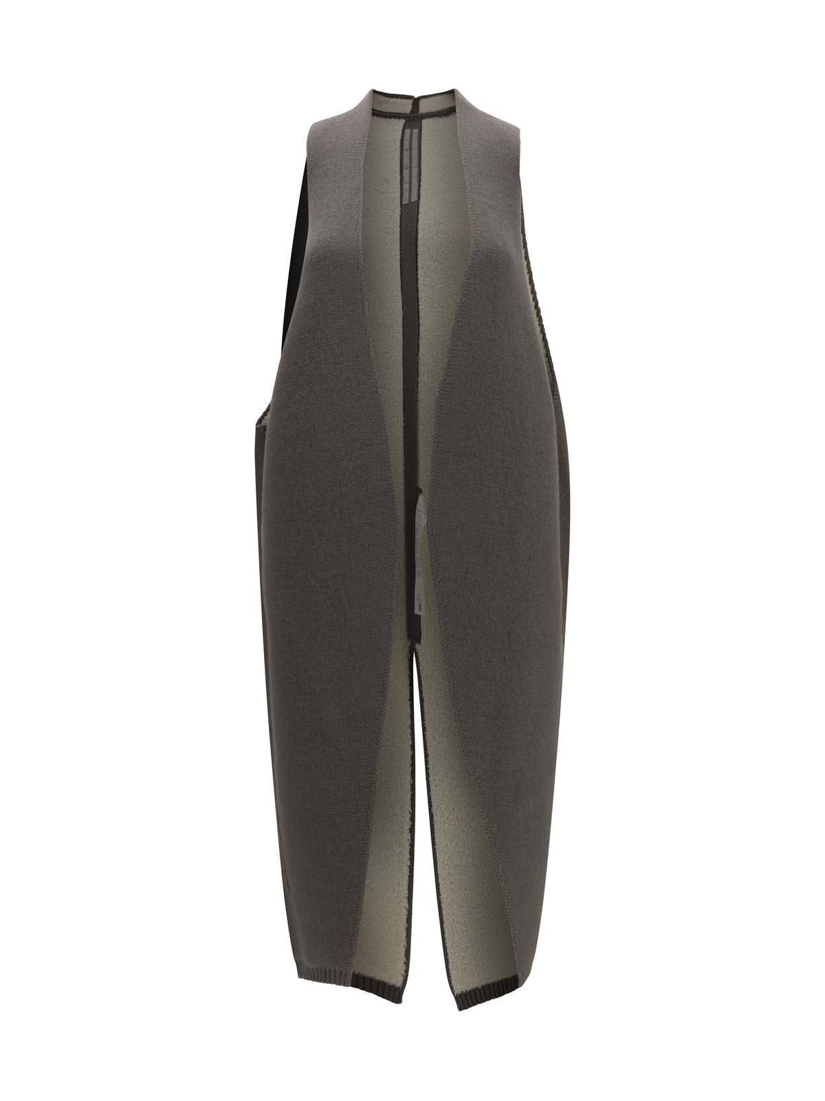 Rick Owens Long wool and shearling Vest - Dust/Natural