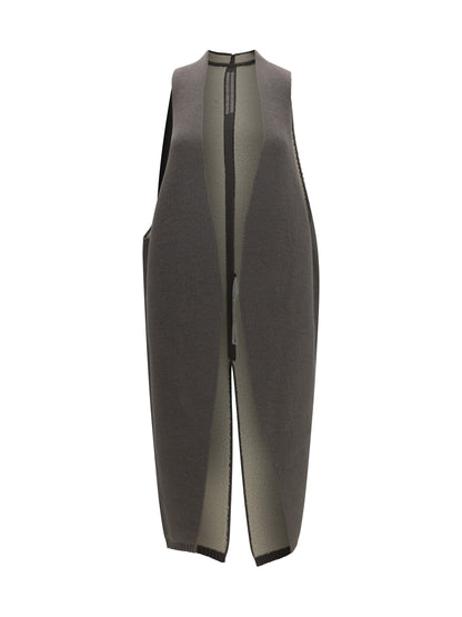 Rick Owens Long wool and shearling Vest - Dust/Natural