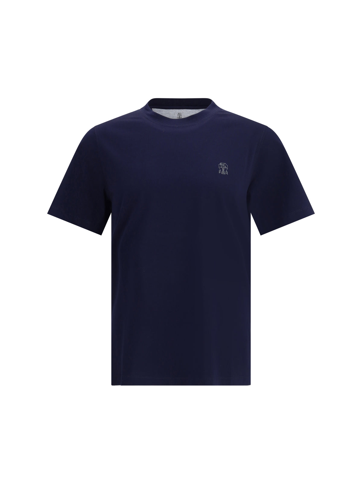Brunello Cucinelli Logoed T-shirt - Cobalto+Grigio Medium