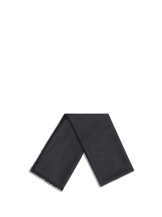 Gucci Scarf in wool and silk - Black