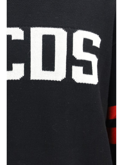 GCDS Logo crewneck Sweater - Black/Red