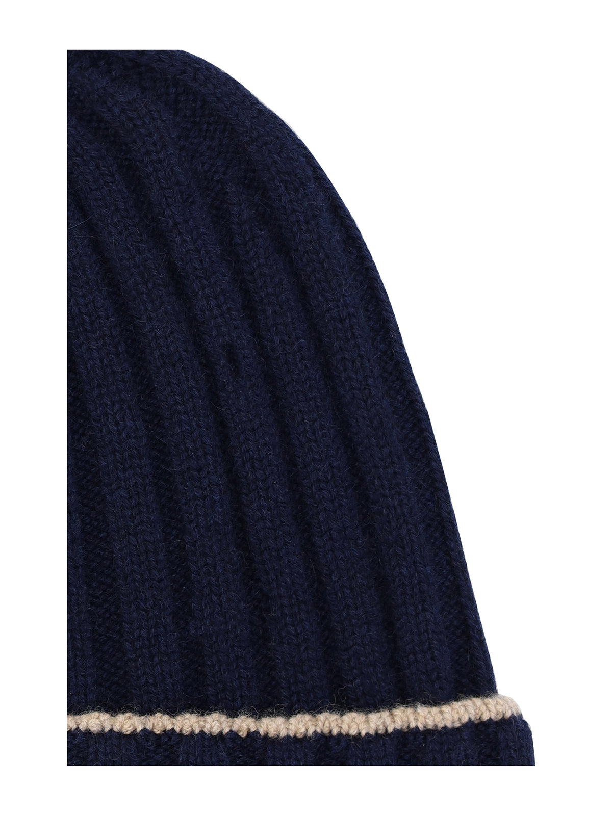 Brunello Cucinelli Beanie Hat - Navy+Camel