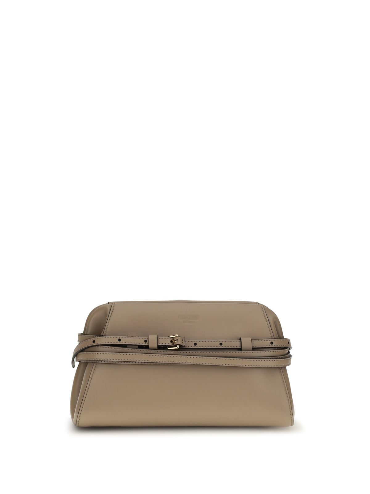 Moschino Belt-detail Clutch - Ecru