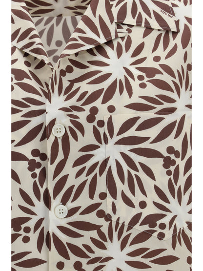 Prada Printed cotton bowling Shirt - Naturale+Bianco