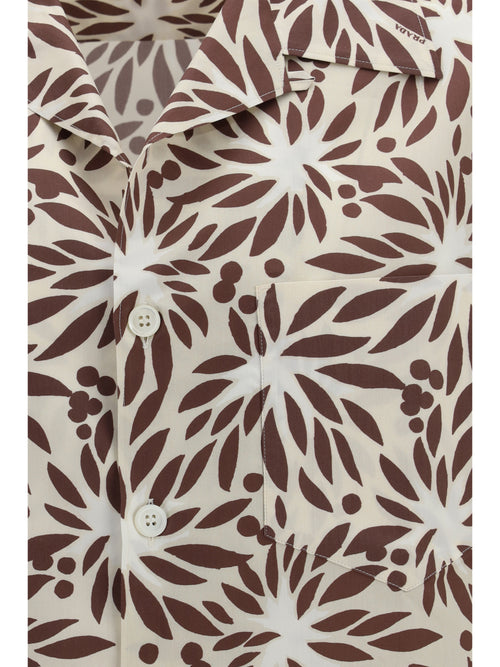 Prada Printed cotton bowling Shirt - Naturale+Bianco
