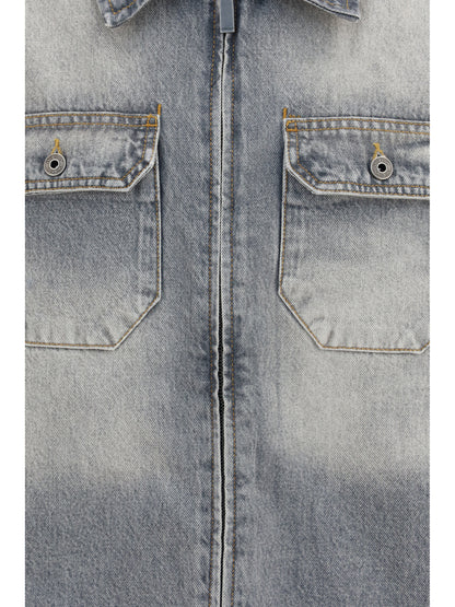 Off-White Oversized Workwear denim Shirt - Sun Faded Grey