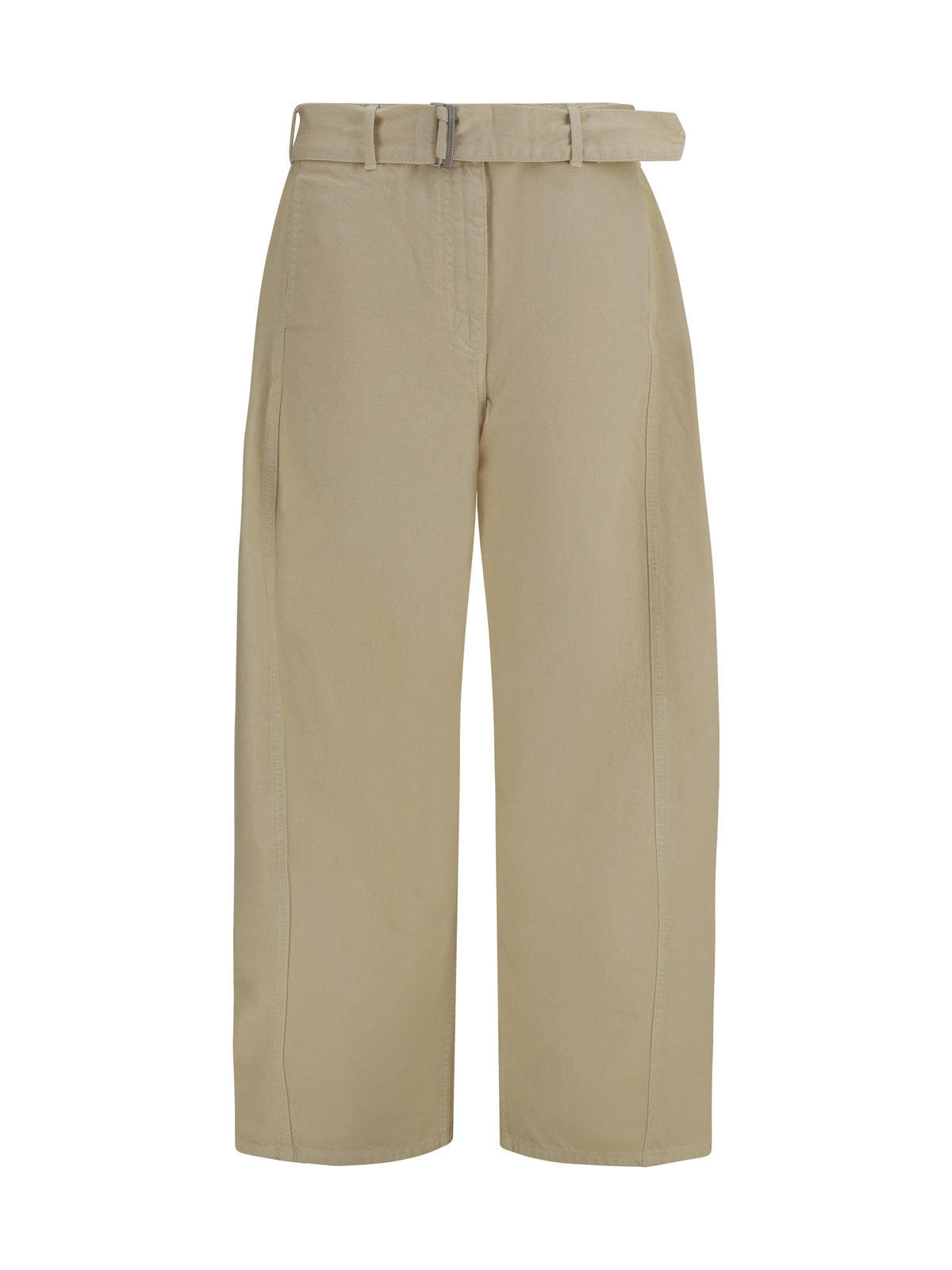 Magda Butrym Wide-leg denim Pants with belt - Beige