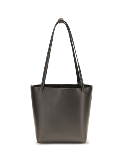The Row Medium Park leather Tote Bag - Walnut Shadow Ans