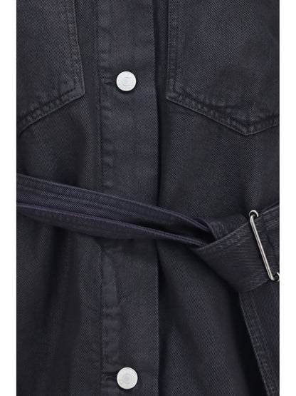 Dries Van Noten Cropped cotton Jacket with belt - Black
