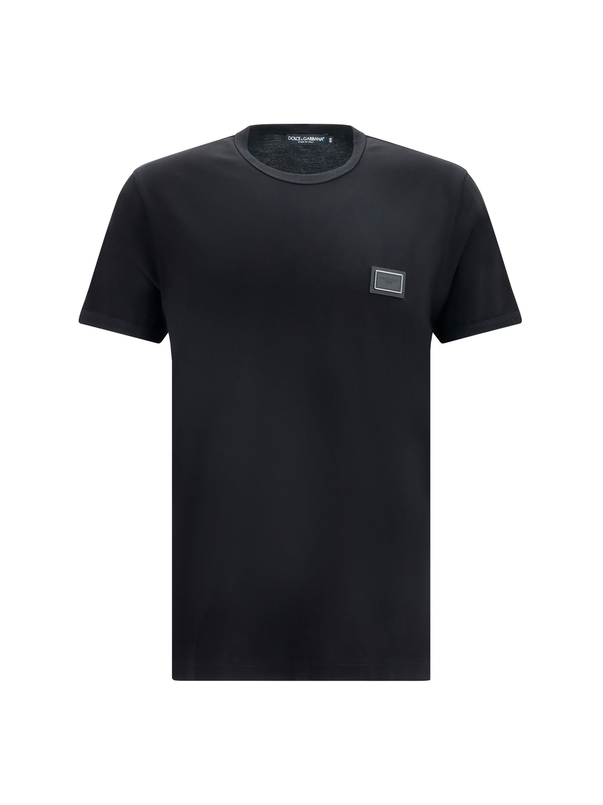 Dolce & Gabbana Cotton T-shirt with logo plaque - Black