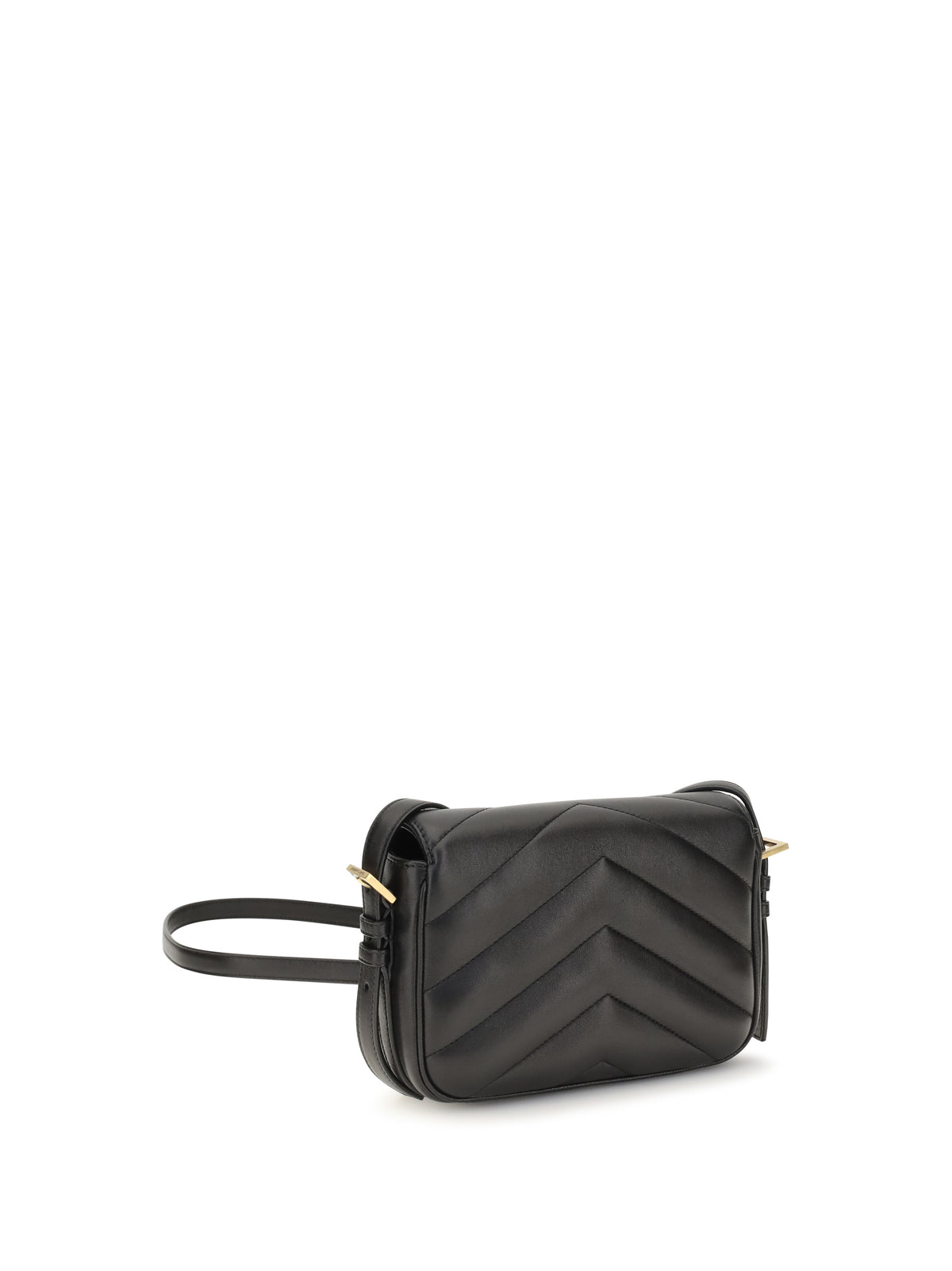 Saint Laurent Loulou Cassandre Toy lambskin Shoulder Bag - Black