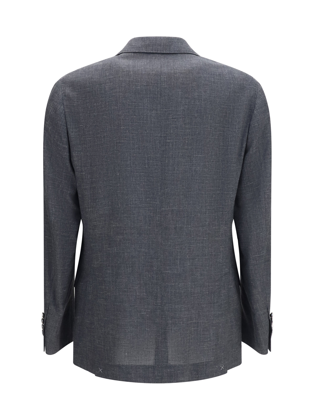 Brunello Cucinelli Deconstructed Jacket in flame-textured wool, silk, and linen - Dark Grey