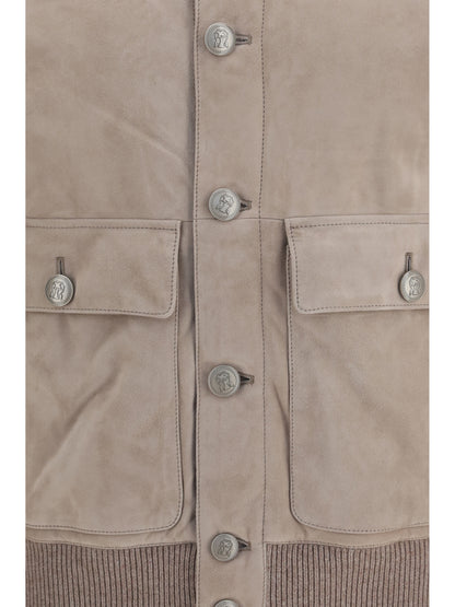 Brunello Cucinelli Suede Jacket - Marmo+Nocciola