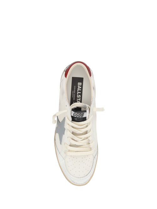 Golden Goose Ball Star Sneakers - White/Silver Blue/Red