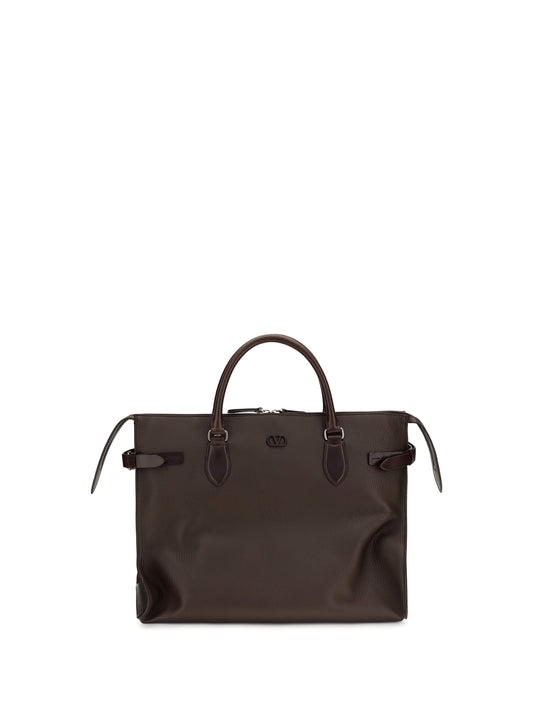 Valentino Garavani Large Antibes Top Handle Bag - Brown Dark/Oak Brown