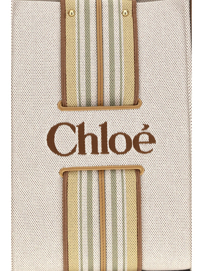 Chloé Woody Loop canvas Tote Bag - Pure Brown