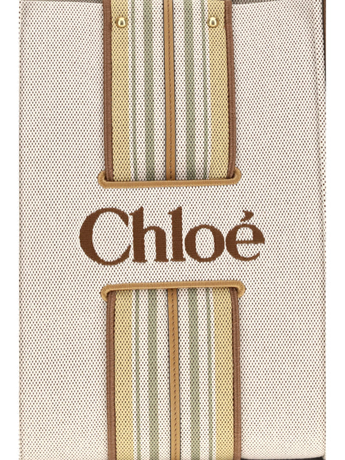 Chloé Woody Loop canvas Tote Bag - Pure Brown