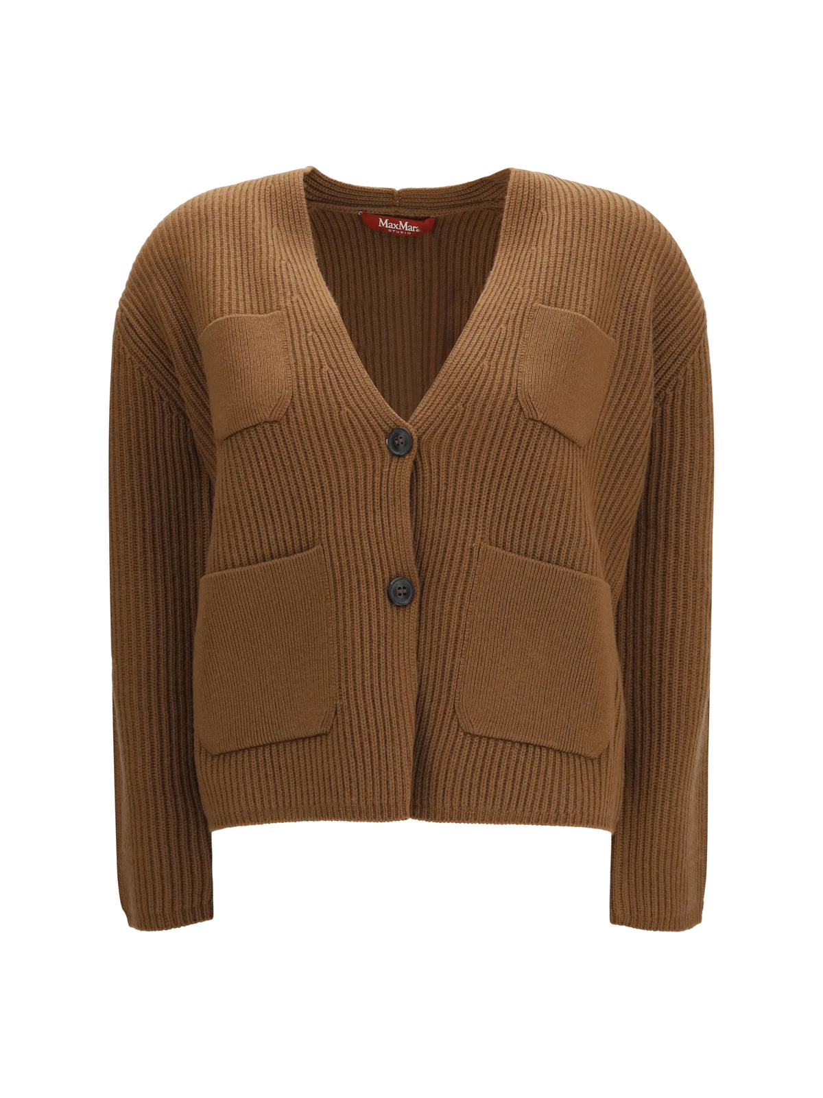 Max Mara Studio Filtro wool and cashmere Cardigan - Castagna