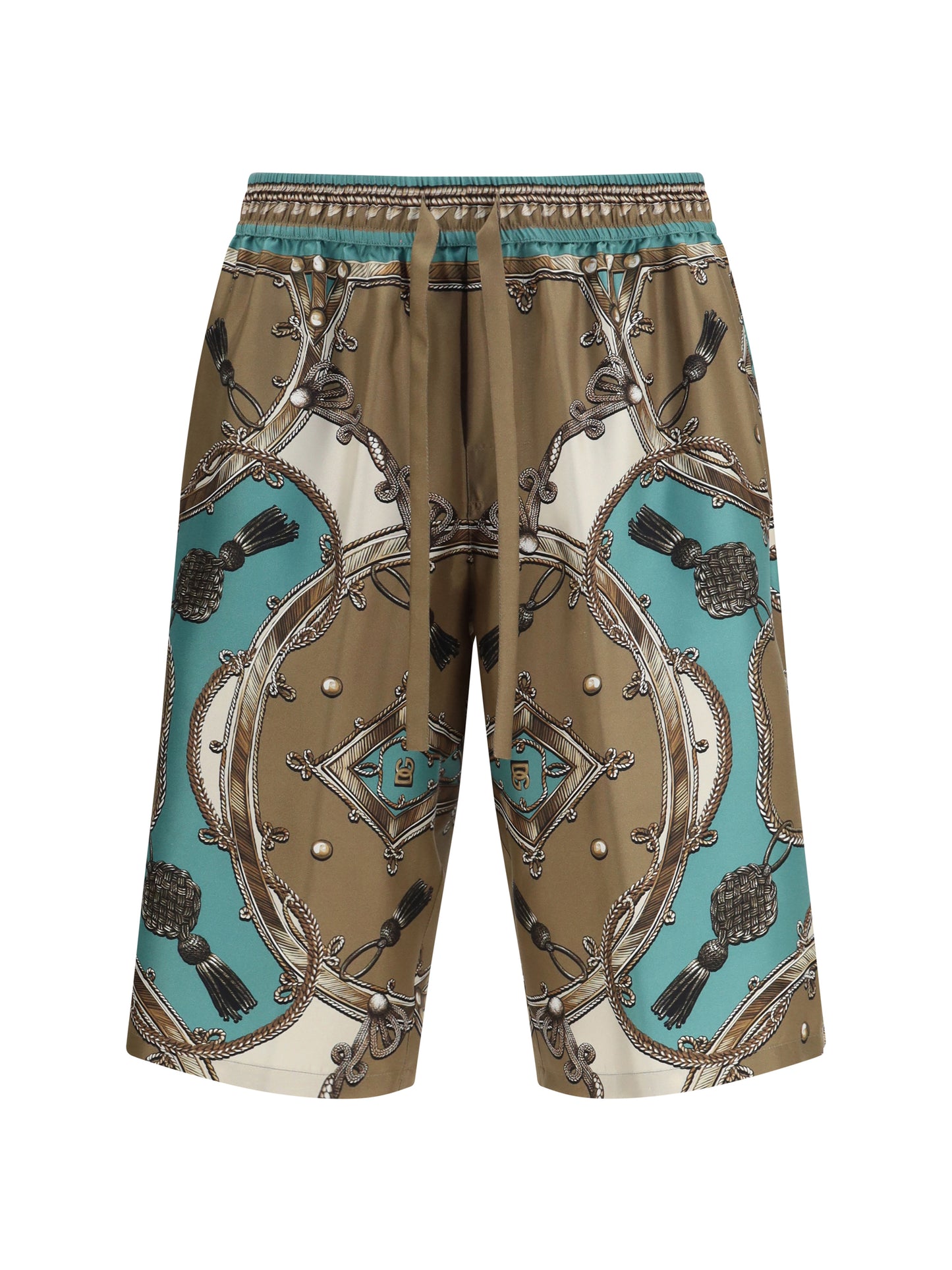 DOLCE & GABBANA Vanity bermuda Shorts in washed silk twill with Cargo print