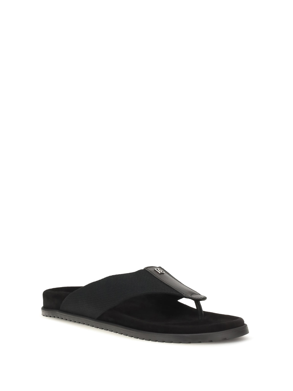 Dolce & Gabbana Logo thong Sandals - Black