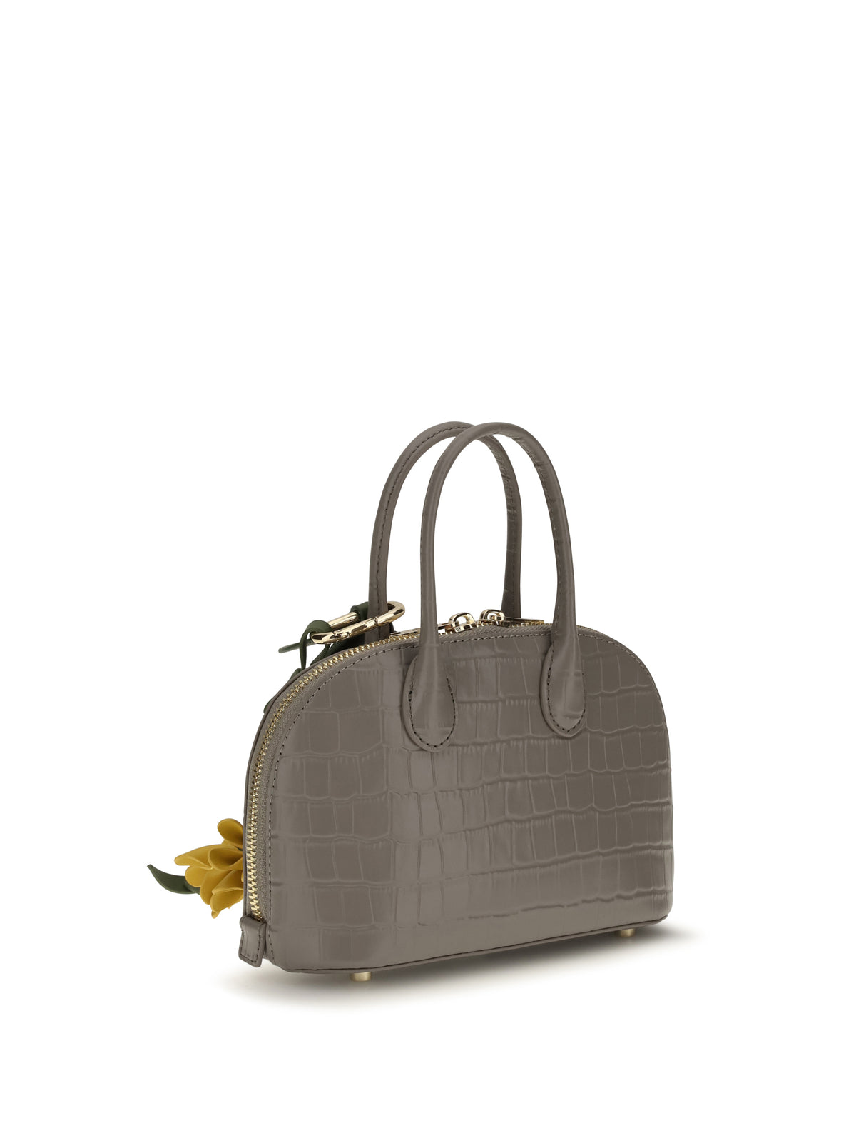 Self-Portrait Toast crocodile-effect leather Handbag - Grey