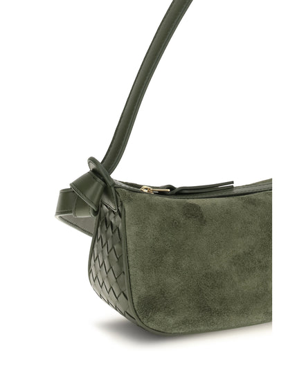 Bottega Veneta Nodo Shoulder Bag - Green Tweed-Gold