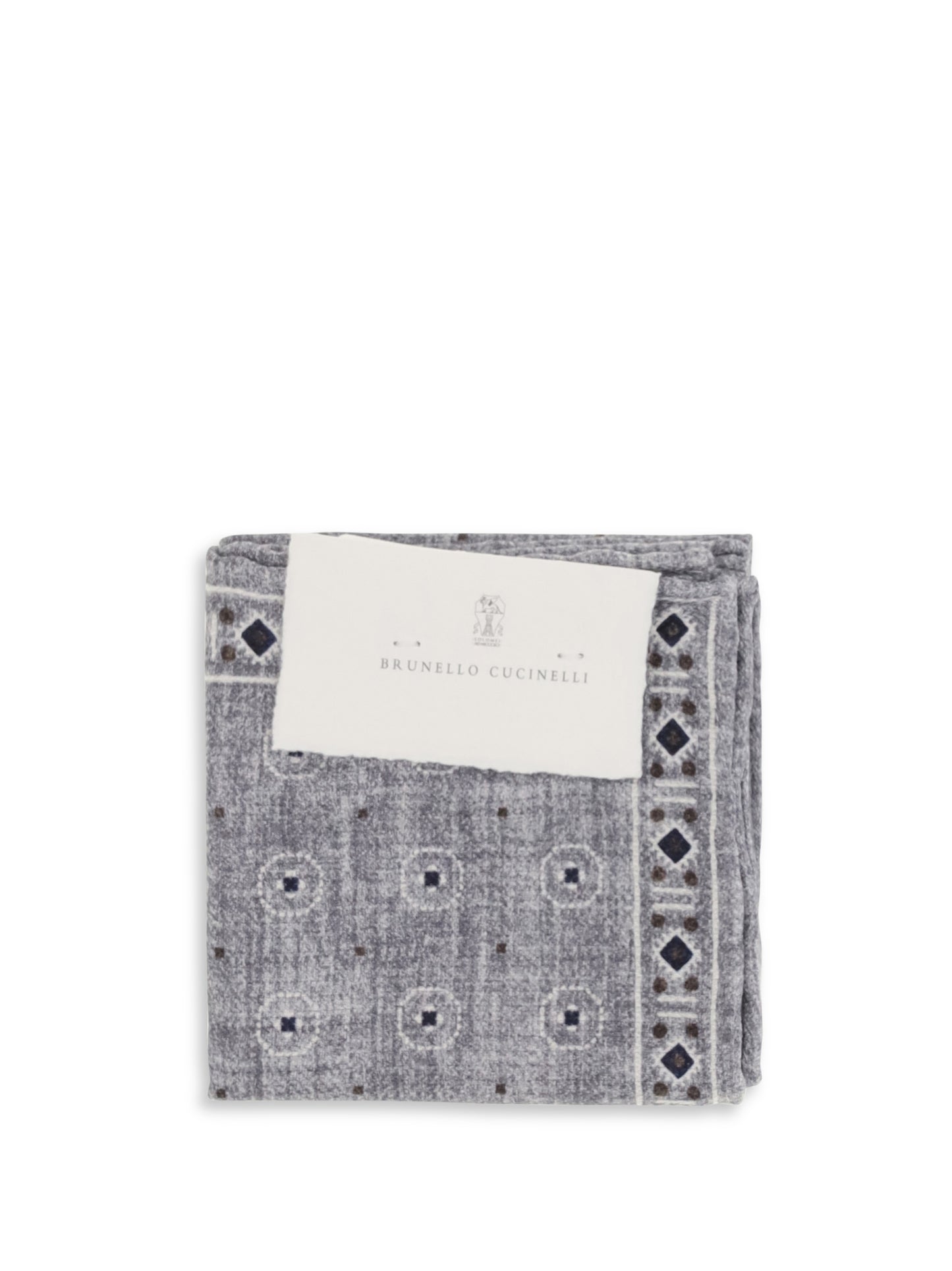 BRUNELLO CUCINELLI Ethnic-patterned silk Pocket Square