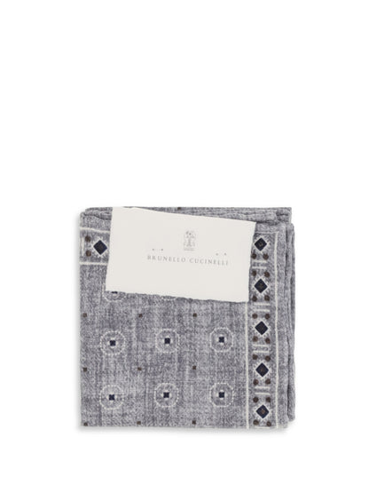 BRUNELLO CUCINELLI Ethnic-patterned silk Pocket Square