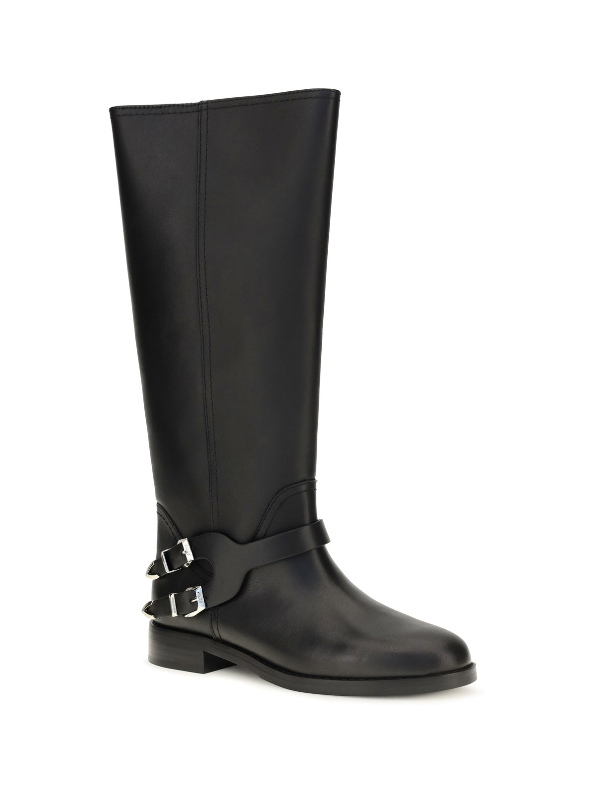 Pinko Leather Boots with buckle - Black