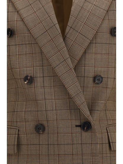Chloé Checked double-breasted Blazer - Brown - Beige 1