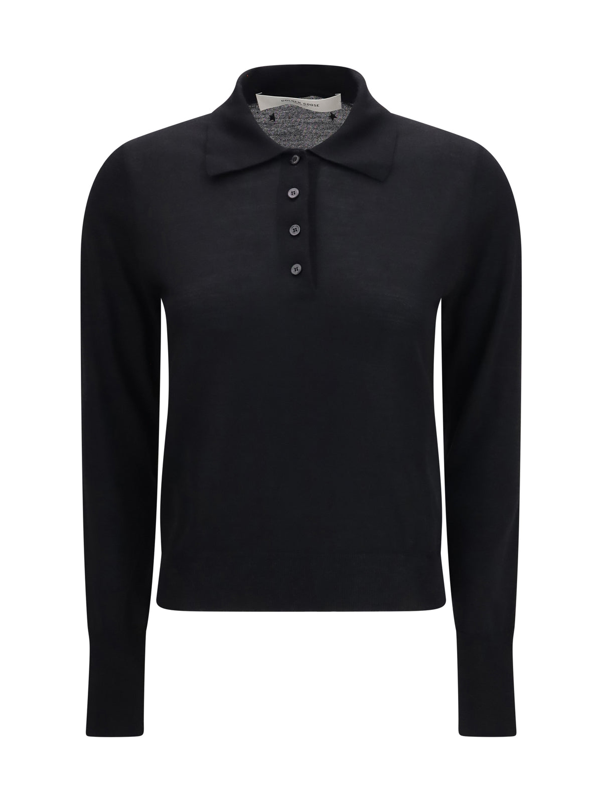 Golden Goose Long sleeve merino wool Polo - Black