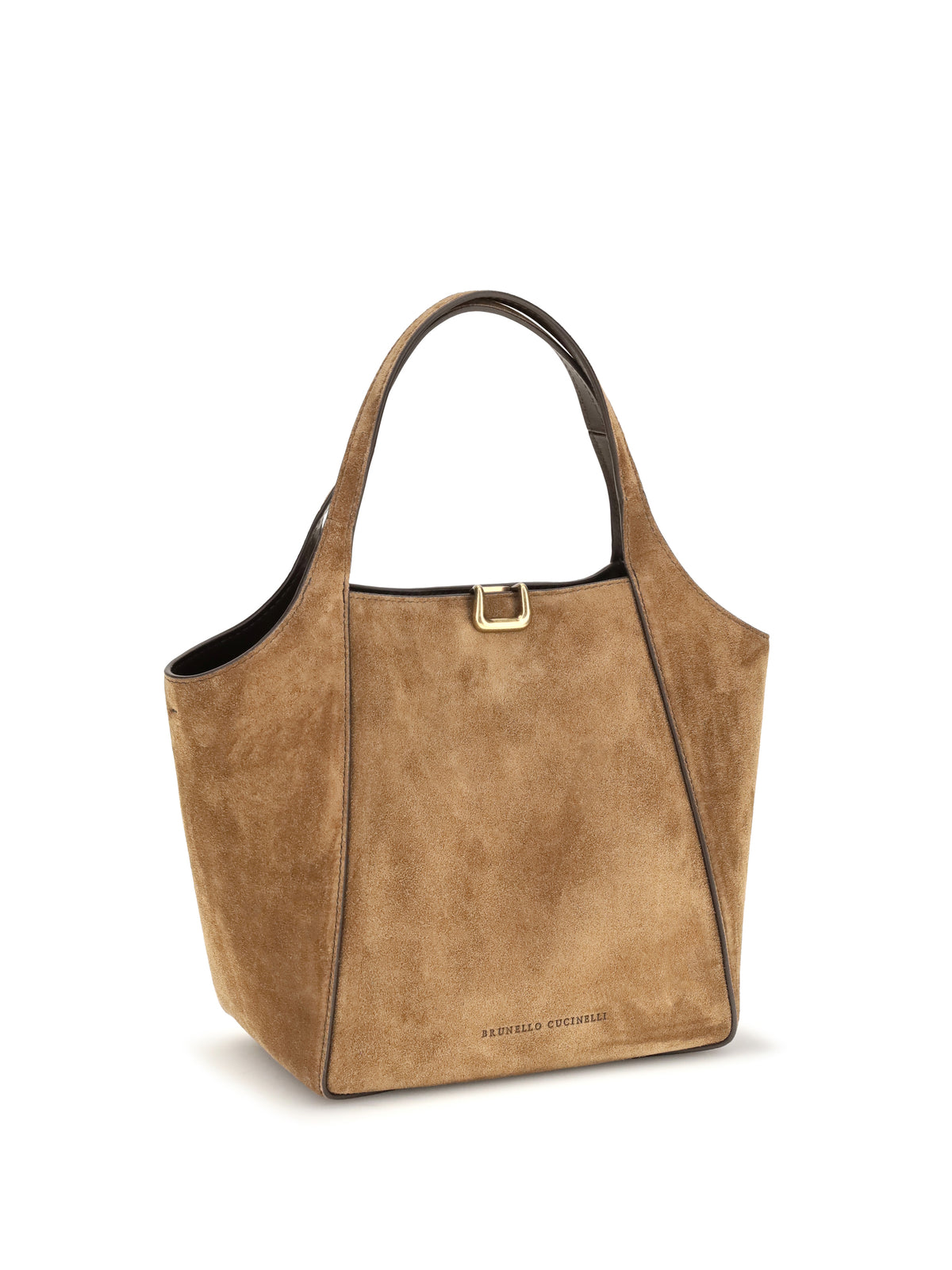 Brunello Cucinelli Small sartorial suede Bucket Bag - Caramello
