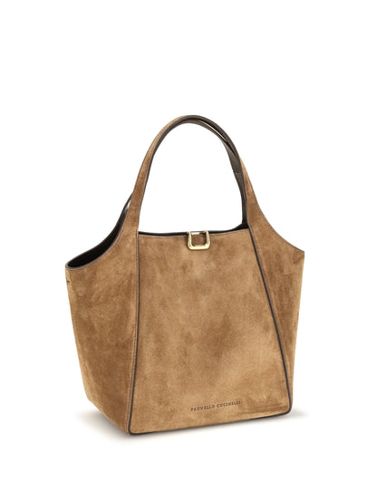 Brunello Cucinelli Small sartorial suede Bucket Bag - Caramello
