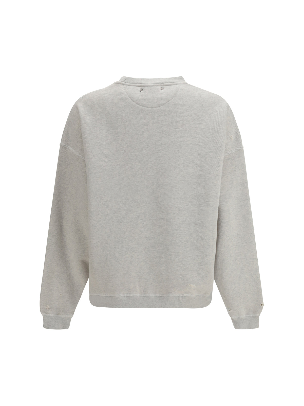 Golden Goose Sweatshirt crewneck in cotton with contrasting logo - Vintage Gray Melange