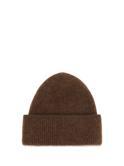 Jacquemus Gros Grain Ribbed Beanie - Brown