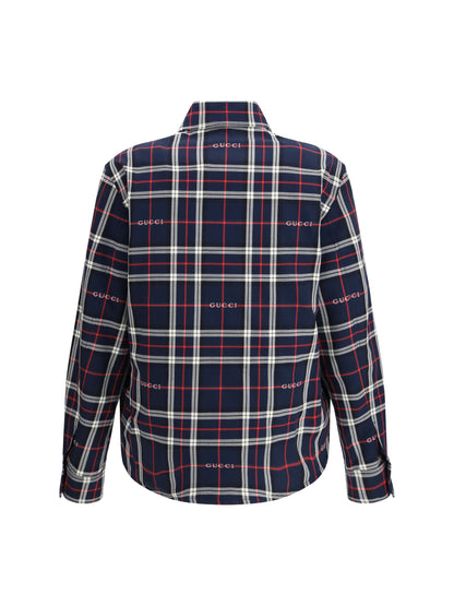 Gucci Padded tartan cotton jacquard Shirt - Blue/White/Mc