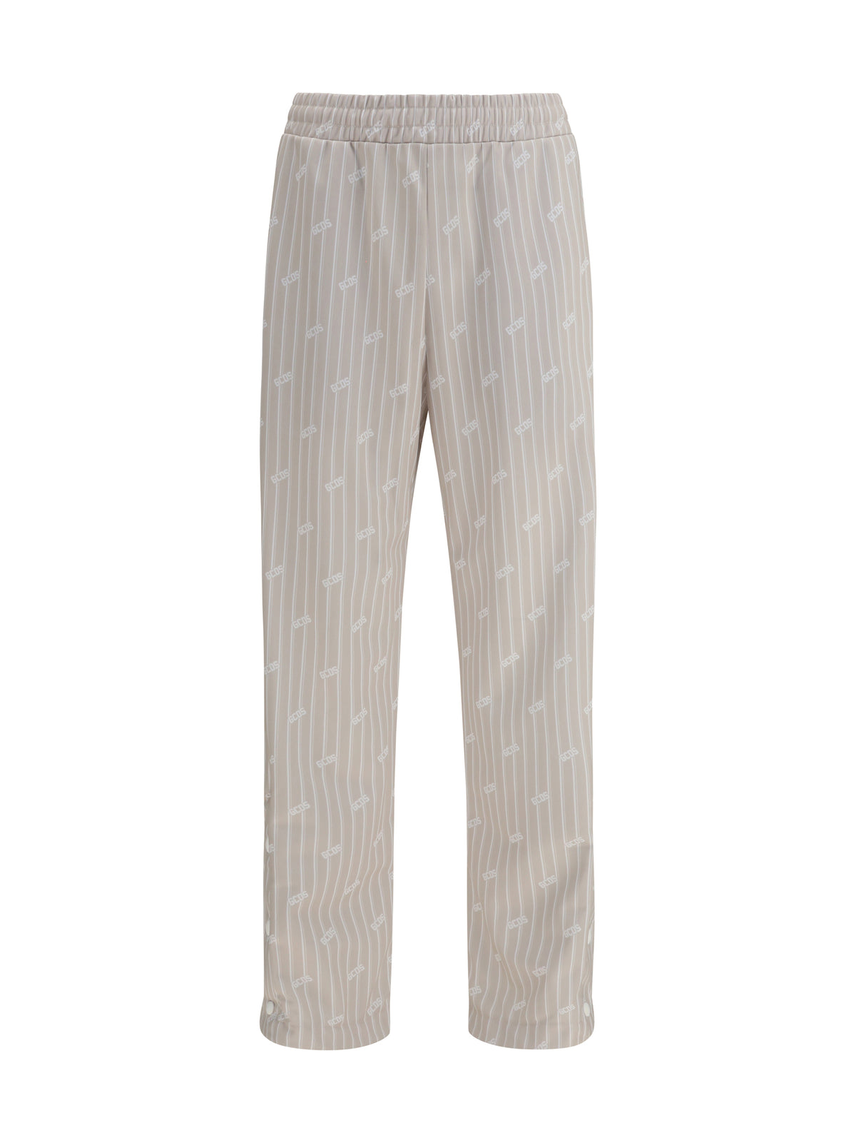 GCDS All-over logo pinstripe track Pants - Sandshell/Bone