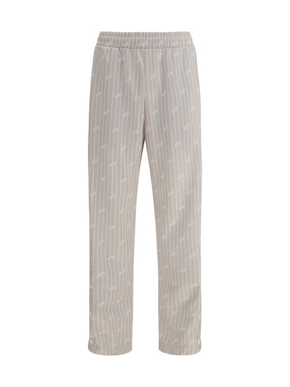 GCDS All-over logo pinstripe track Pants - Sandshell/Bone