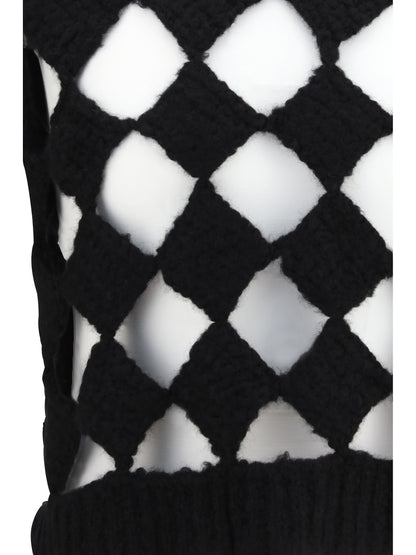 Rick Owens Open knit Vest - Black