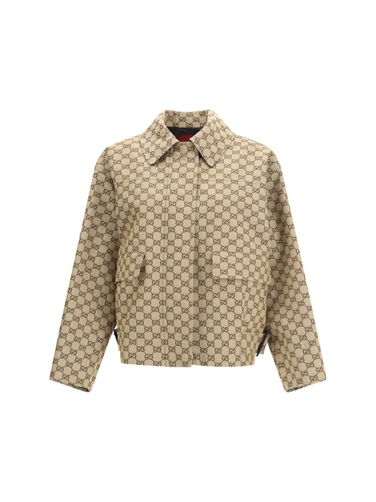 Gucci GG Canvas bomber Jacket - Camel/Ebony