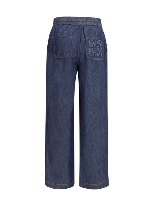 Loewe Cotton drawstring Pants - Denim Blue